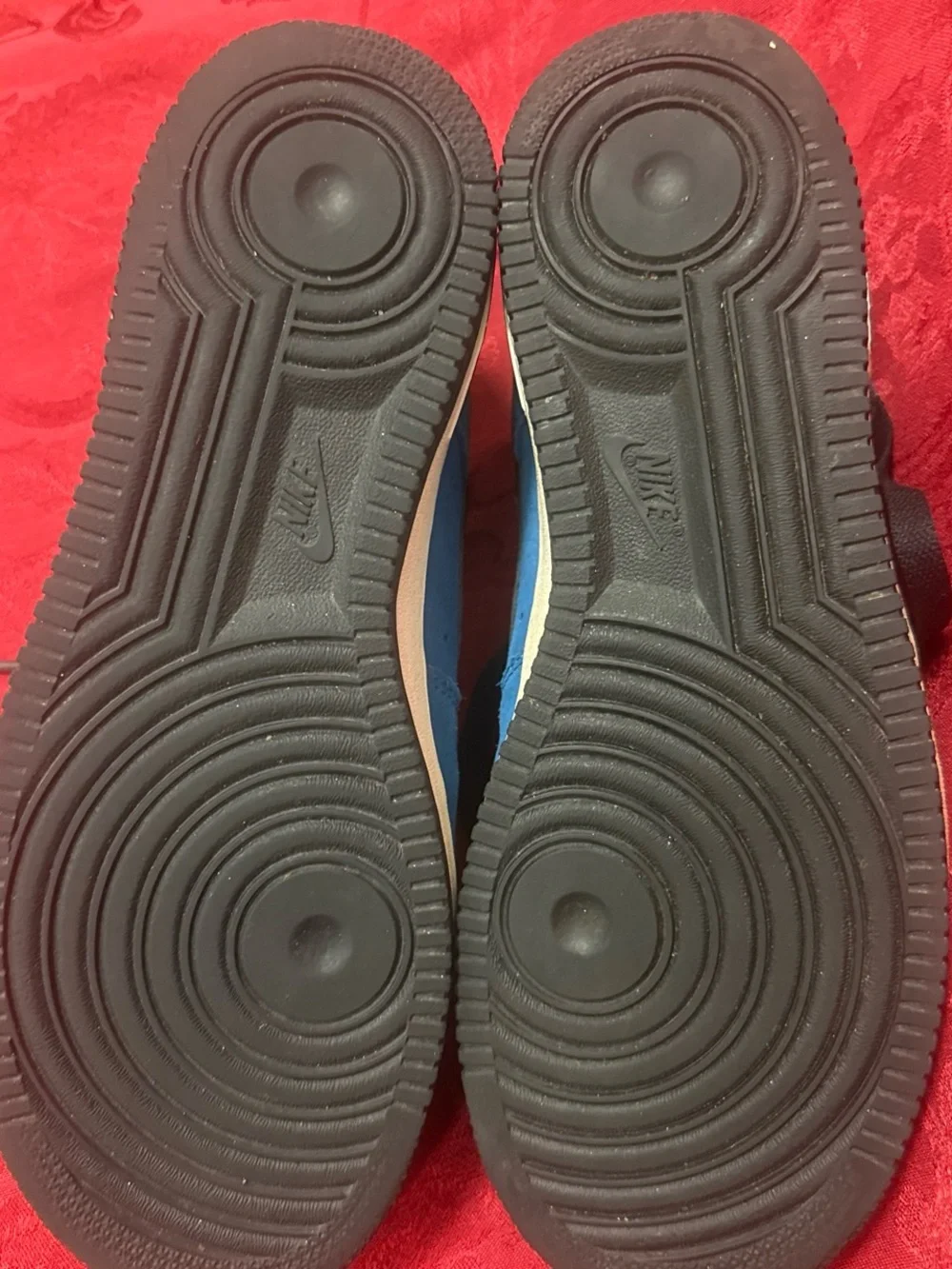 Nike Men's Blue Suede Sneakers with Black Swoosh